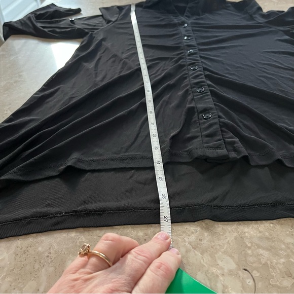 Red Coral black long sleeve sheer top size small - Picture 4 of 8